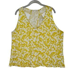 Boden Shirt Womens Yellow Floral Tank Top Halter Beach Resort Coastal 16/18